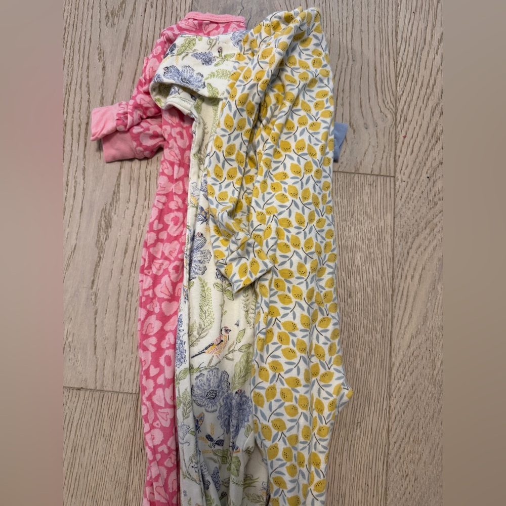 Magnetic Me Pink, Yellow, and Blue Kids One Pieces Footies